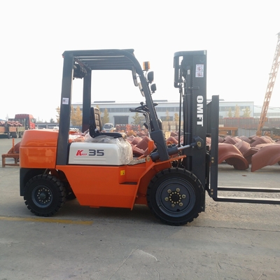 3.5t Diesel Forklift Truck with 5500mm Triplex Full Free Mast and Steel Rubber Material