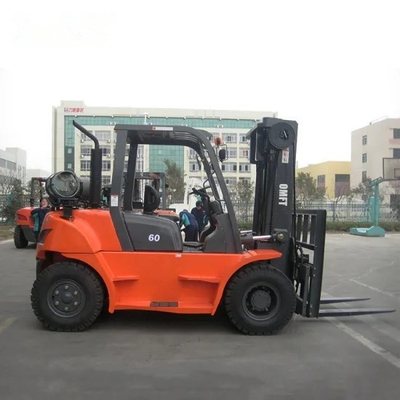 Front Overhang 590mm 6ton Gasoline Forklift with Wide-View Mast and Us GM Psi Engine