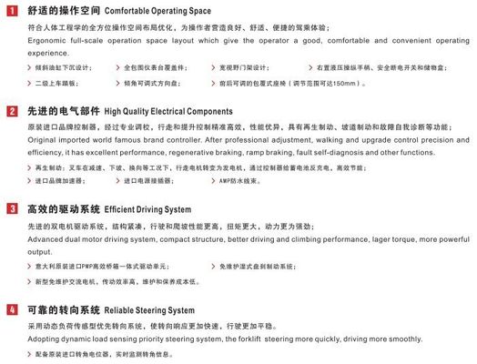 5ton 6ton 5000kgs 6000kgs Fd50 Fd60 Electric Forklift with Pneumatic or Solid Tyre