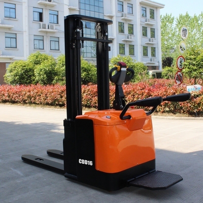 CDD16 Electric Power Pallet Stacker Stand on Type with EPS and Lift Height 1600-5500mm