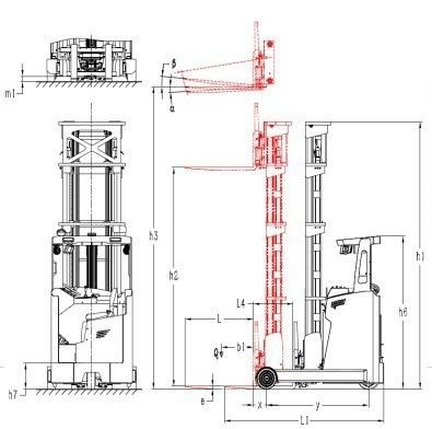 Electric Forklift Truck with 1070/100/40mm Fork and Min. Turning Radius of 1872mm