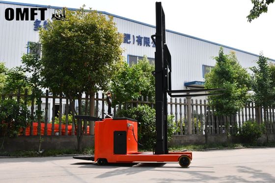 Maximum Running Speed 6km/H Little Size Reach Stacker Forklift with Free Battery Charger