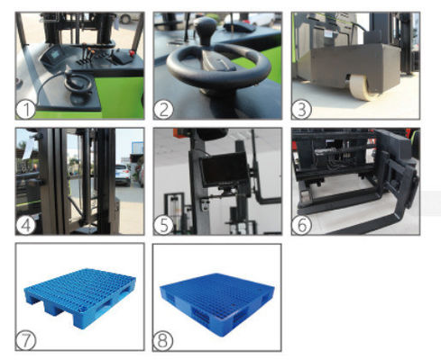 3-Way 4-Way Electric Reach Truck with PU Solid Tire Duplex Mast Triplex Mast Steel PU