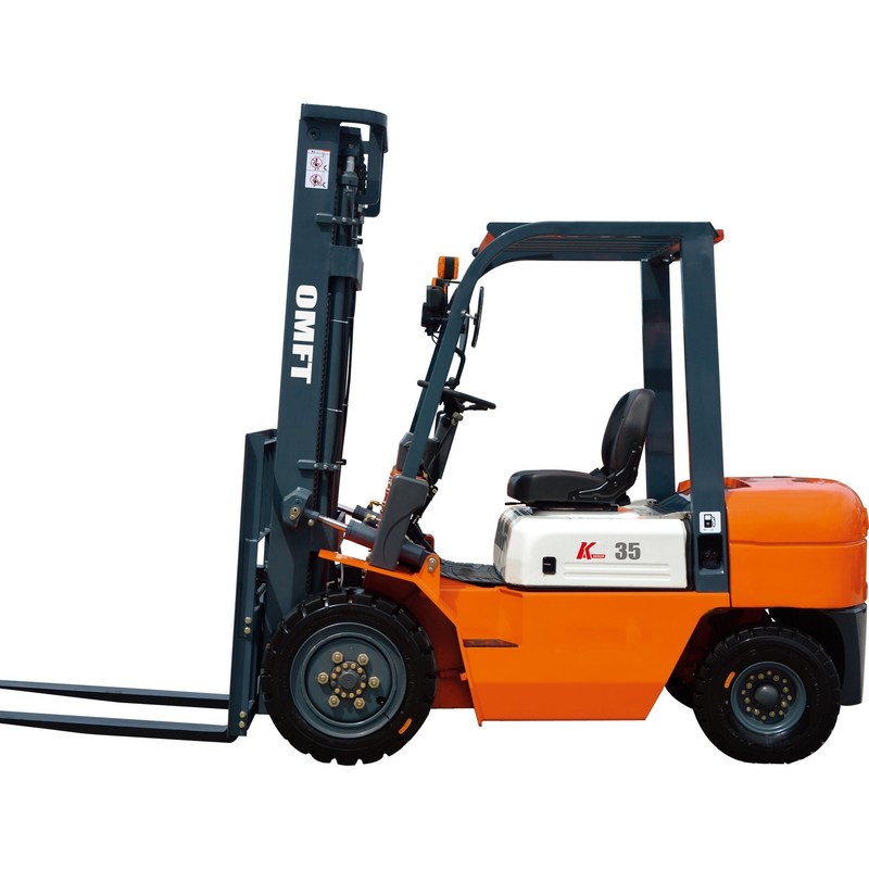 3.5 T Four Wheel Diesel Forklift Truck Warehouse Forklift and Tyre Pneumatic or Solid