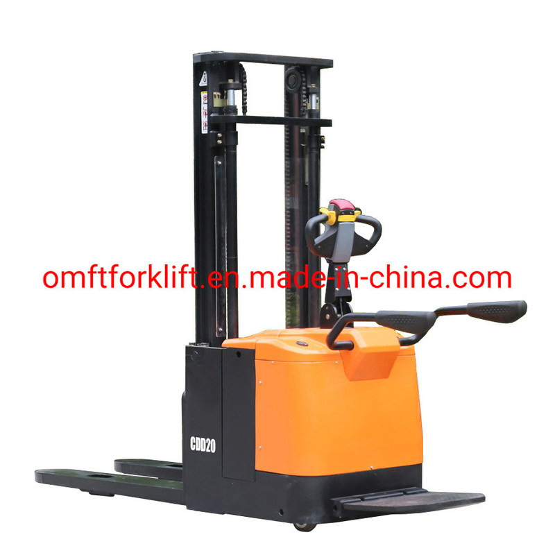 2 Ton Cdd20 EPS Stand-on Full Electric Battery Pallet Stacker Truck with ISO and CE