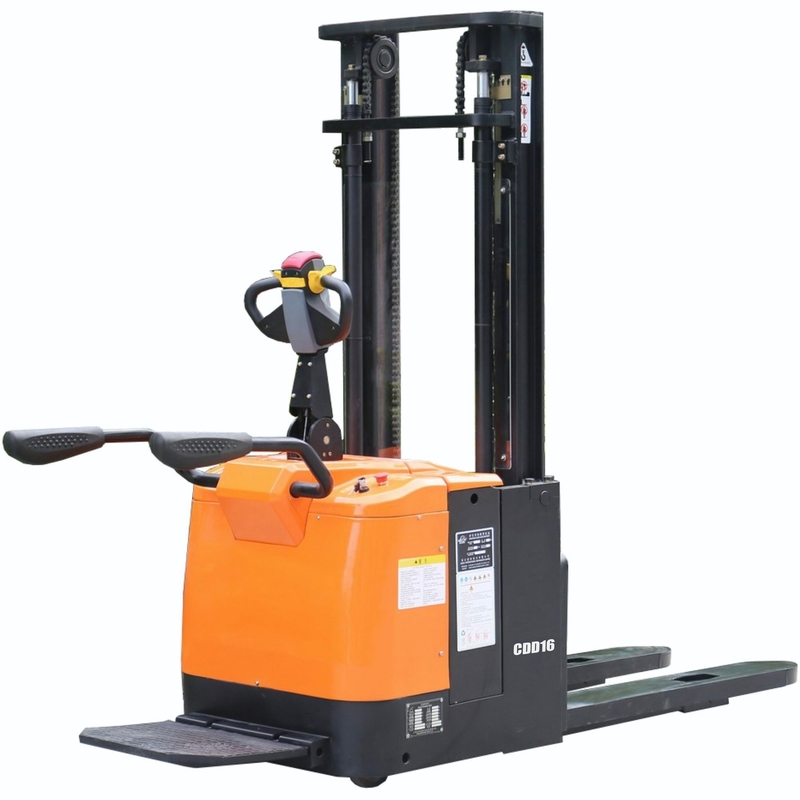 CDD16 Electric Power Pallet Stacker Stand on Type with EPS and Lift Height 1600-5500mm